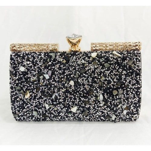 Crystal Metallic Clutch Purse