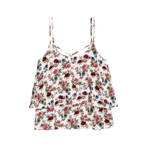 Floral Flounced Strappy Top
