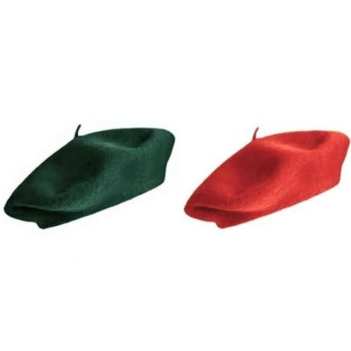 Big Berets  - Set Of 2 - Green & Red