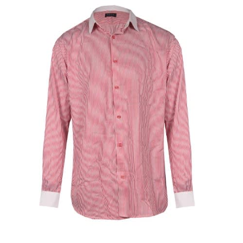 Men Wine  Stripe Long Sleeve Shirt