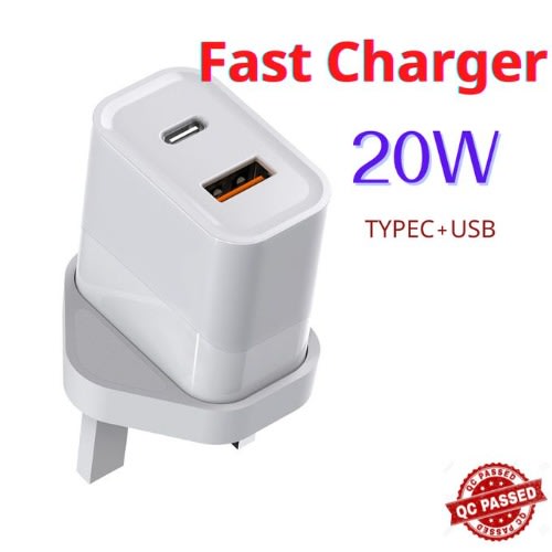 Fast Charger Type-c Usb Dual Ports Pd Fast Charging - 20w