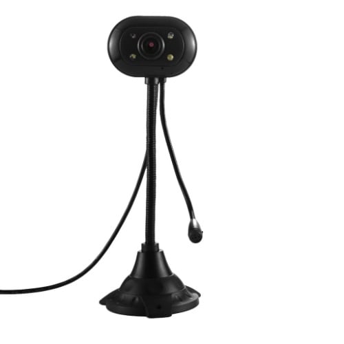 Webcam + Pc Camera With Mic 5.0 Mega Pixels USB 2.0 Driverless And 4 LED Lights