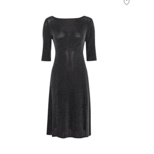Shimmer Flutter Midi Dress - Black