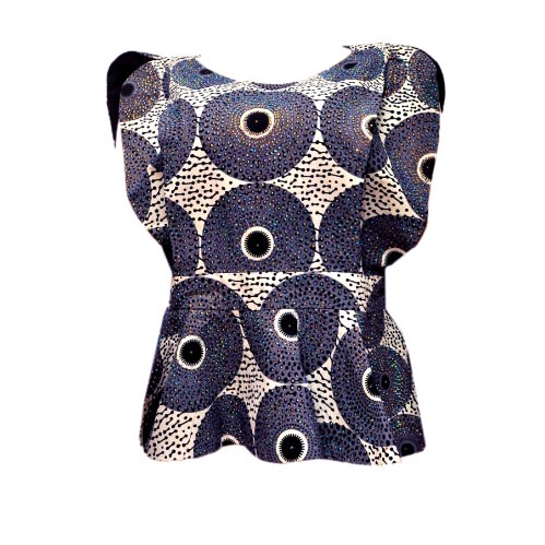 Stoned Ankara Blouse With Elephant Hands