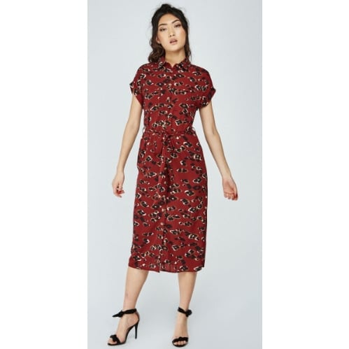Front Button Down Midi Dress