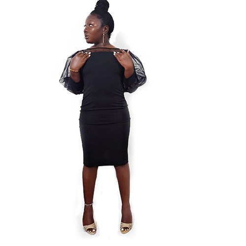 Formal Bodycon Dress For Women - Black