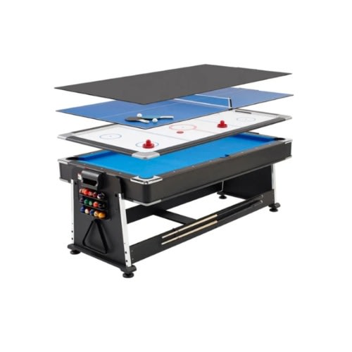 American Fitness Rotating 3 In 1 Snooker Board With Airhockey And Table Tennis Board