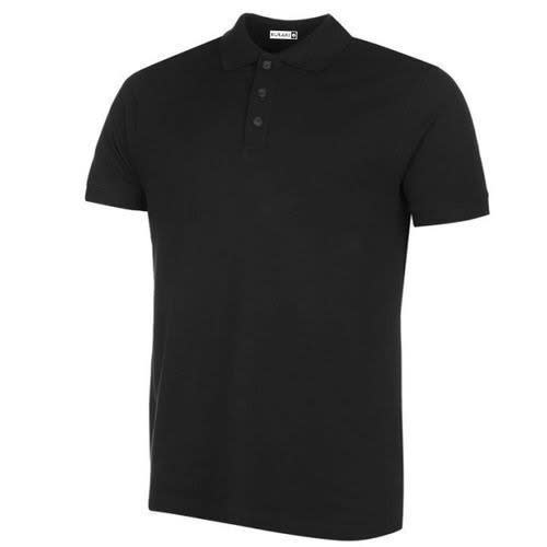 Polo T-shirt Black Plain Fitted