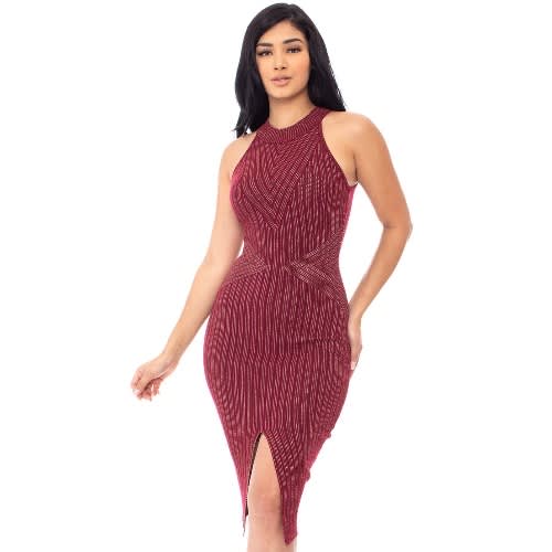 Metalic Thread Pattern Dress