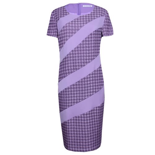 Ladies' Patterned Dress Lilac - Lg-5025