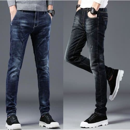 2 In 1 Men's Stock Jeans - Wash Blue & Wash Black