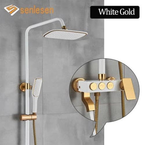Gold And White Standing Shower Pressing