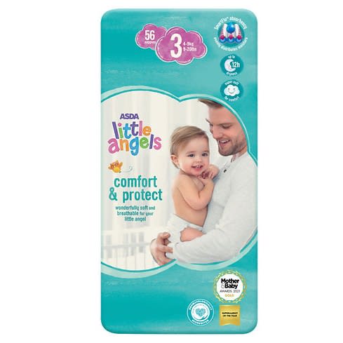 Little Angels Comfort & Protect Size 3 Nappies - 56-Pieces