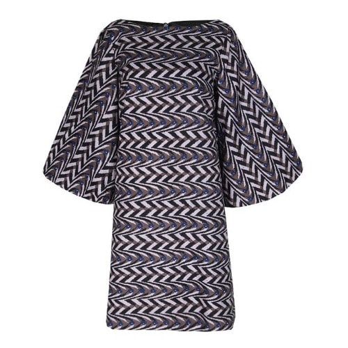 Ladies Ankara Midi Dress With Stoned & Flared Hand - Lg-4476