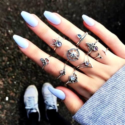 Women's Silver Retro Knuckle Ring Set - 6 Pieces
