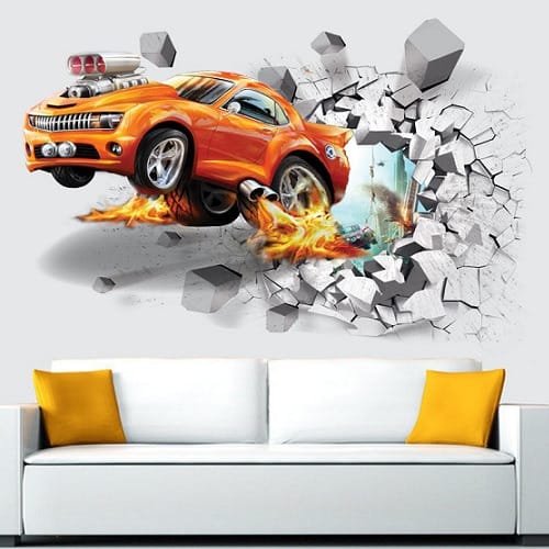 50x70 Removable 3d Car Wall Decor Vinyl Sticker