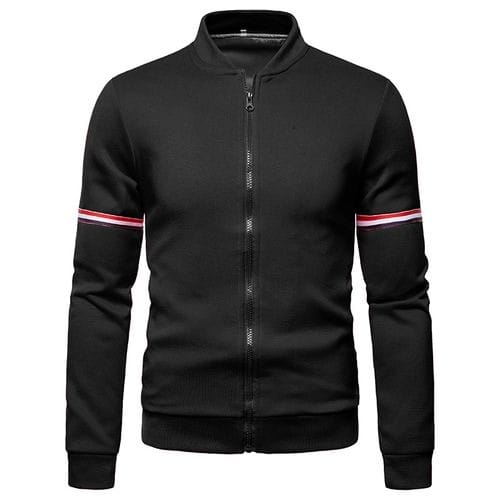 Men's Business Collar Jacket Sport Slim Coat-Black
