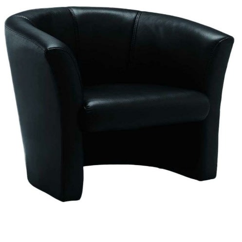 Single Solo Sofa - Black Leather