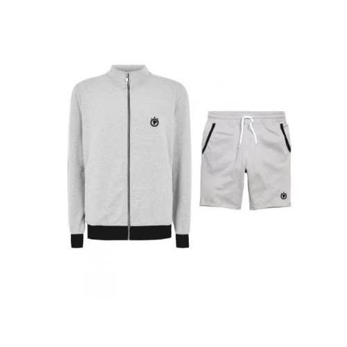 Grey Turtle-neck Jacket With Zip And Short