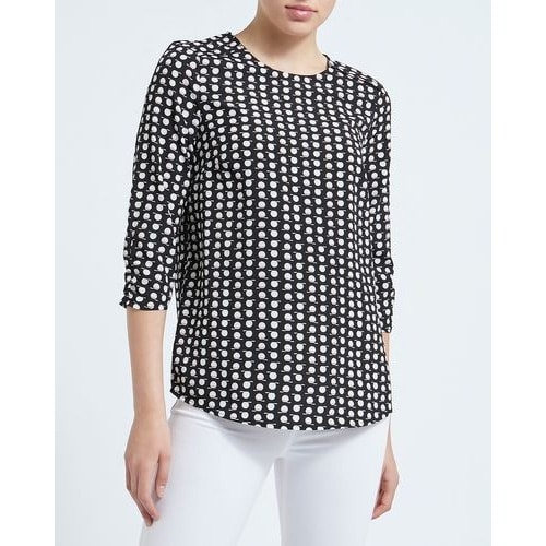 Front Yoke Blouse- Black/ivory