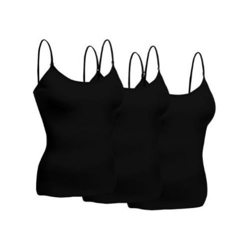 Women's Adjustable Strap Camisole - 3pcs - Black