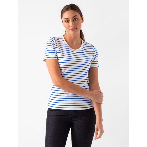 Blue/white Stripped Crew Neck Shirt