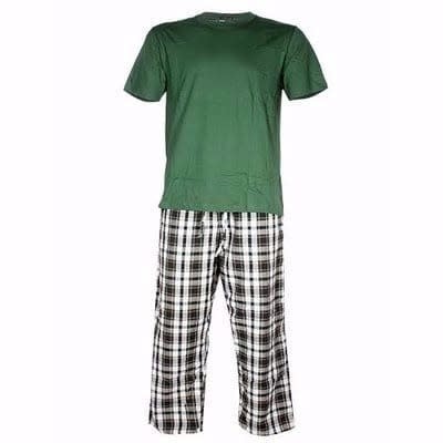 Men's Nightwear - Short Sleeve Jersey Top & Woven Trousers