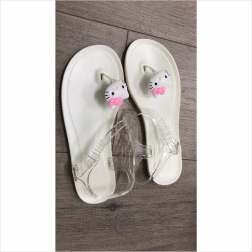 Women's Transparent PVC Flat Sandals - Cat - White