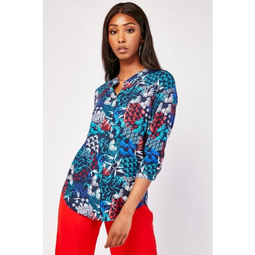 Mix Print Viscose Blouse