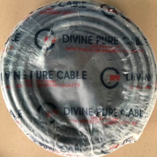 C Divine - 2.5mm Thick - Pure Copper Single Core Wire - 50m - Black