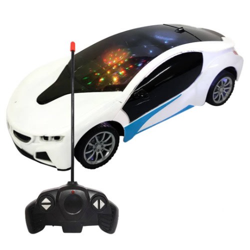 Scale 1:24 Remote Control Toy Car with Lights - White