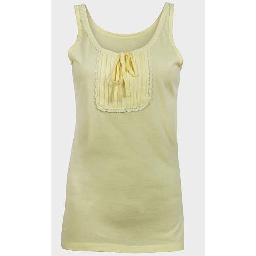 Ladies Lace Trim Vest - Yellow