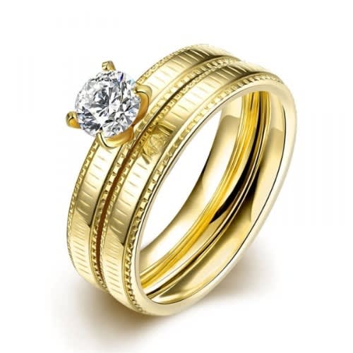 Lzeshine Zirconia Wedding & Engagement Ring - 2 Piece Set