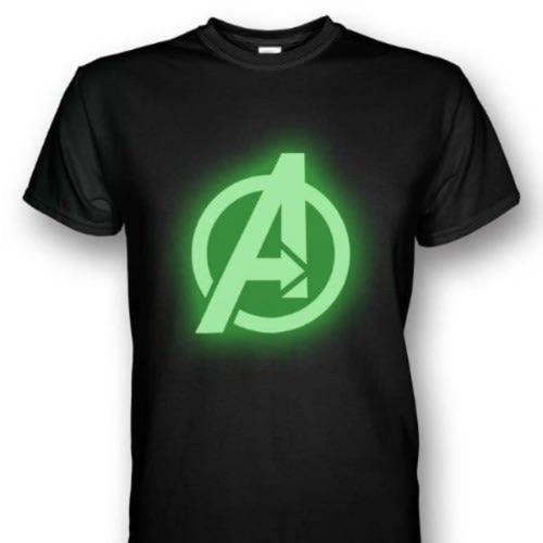 Adex Avengers Logo Front & Back Glow Black Shirt