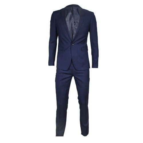 Refined Notch Lapel Men's Suit - Blue - MS-3520