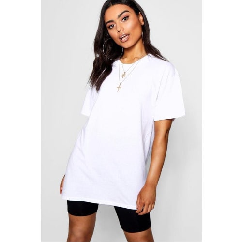 Oversized Women's Plain White T-shirt