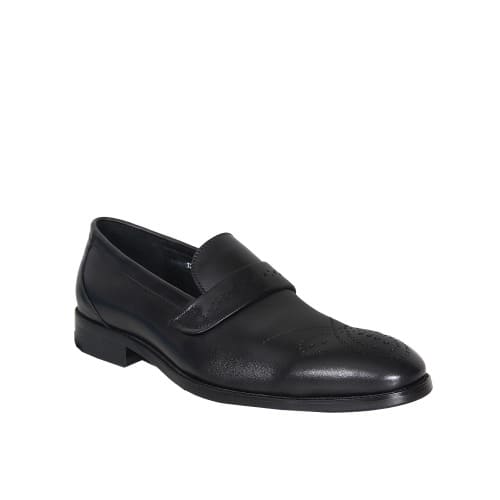 Men’s Detailed  Formal Slip On Shoe - Black - Msh- 4703