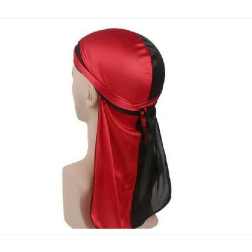 Two Colors Silky Durag - Red & Black