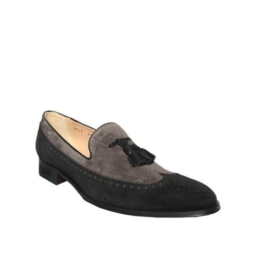 Black And Grey Suede Shoe