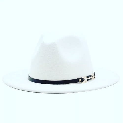 Fedora Wide Brim Hat - White