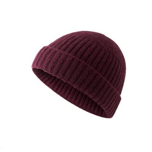 Unisex Wool Beanie Skull Cap - Wine