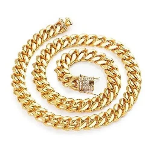 Iced Out Miami Cuban Link Chain - Gold
