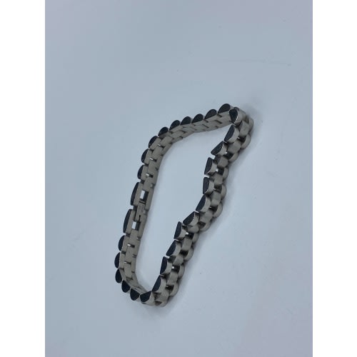 Stainless Polished Steel Men’s Link Bracelet - Silver