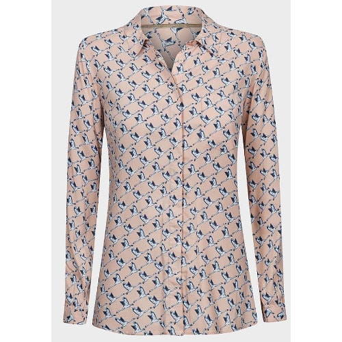 Swan Print Pocket Co-operate Shirt