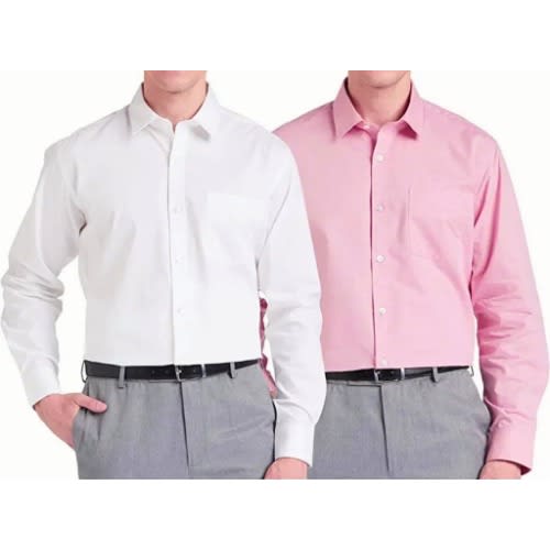 Men's Formal Shirt - Set Of 2 - White And Pink