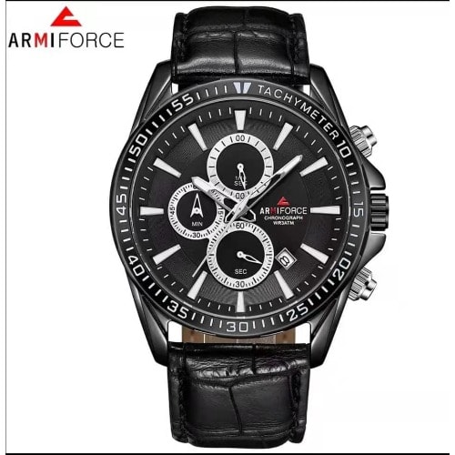Armiforce Interior Leather Wristwatch - Black