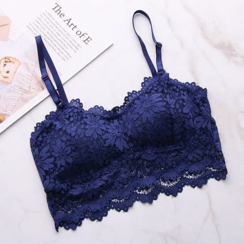 Lace Central Bralette Lingerie- Blue