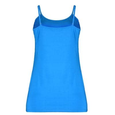 Organic Round Neck Thin Strap Camisole - Teal