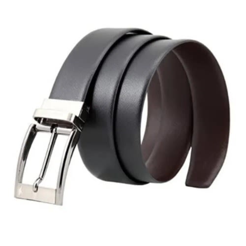 Men's Black And Brown Double Sided Reversible Buckle Belt  - 2XLarge