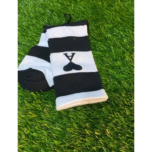 Black And White Stripe Men's Cotton Punk Sock